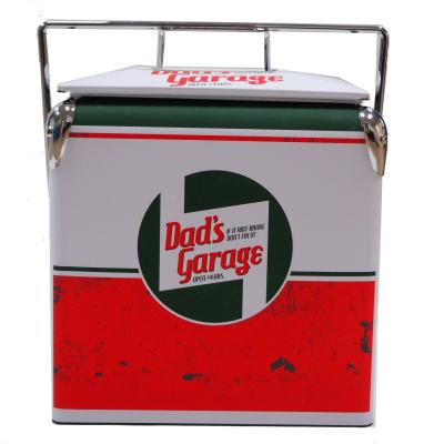 China Sustainable Promotion Cola Cooler Can , Retro Metal Cooler With Can Opener for sale