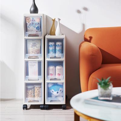 China Universal Minimalist 2 3 Drawers Plastic Storage 4 Layer Corner Storage Cabinet With Wheels for sale