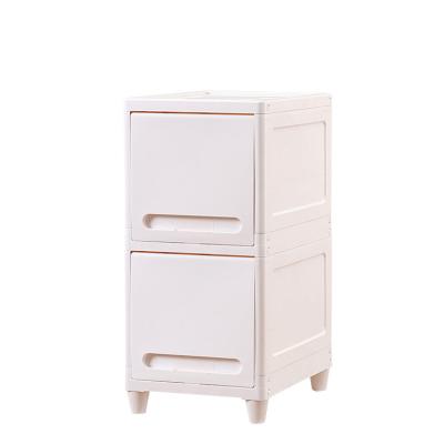 China Modern Plastic Super Narrow Crevice Shelf Kitchen Bathroom Cabinet Drawer Storage Cabinet Crevice Plastic Cabinet for sale