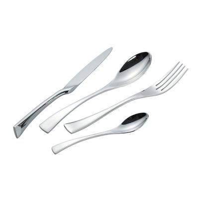 China Sustainable Wholesale High-Grade Silver Thicken Knife Fork Spoon Western Tableware Sets Luxury for sale