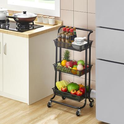 China Modern High Quality Home Office Kitchen Goods Storage Rack Serving Cart for sale