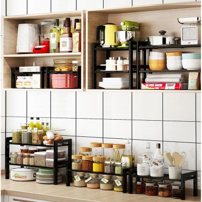 China Modern Multifunctional Stainless Steel 3 Tier Kitchen Organizer Storage Wall Shelf Shelving Rack for sale