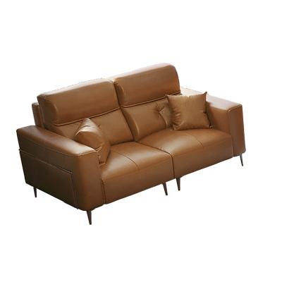 China Sit sofa 2021 modern orange leather sofa couches comfortably modern sofas 2 seater sofa for sale