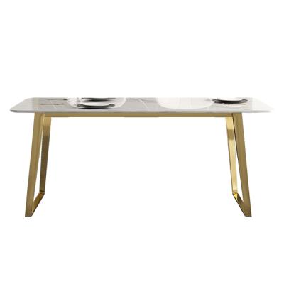 China 1.3m Rectangular Rock Size Modern Minimalist Nordic Light Luxury Panel Rectangular Dining Table for sale