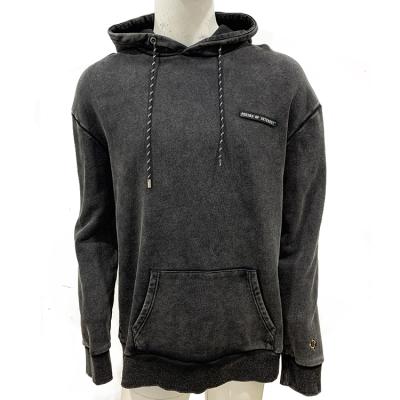 China Anti-pilling mens clothing manufacturers streetwear mens throwback printed black washed hoodies vintage pullover hoodies for sale