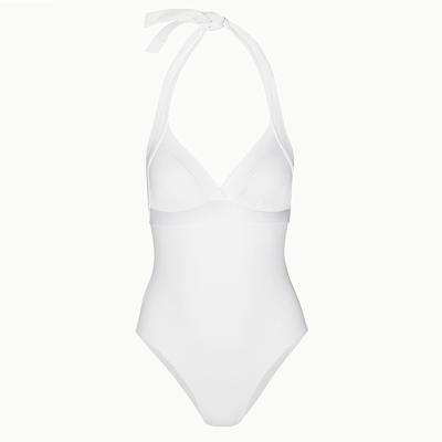 China Breathable Custom Halterneck Triangle Bikini Swimsuit 2021white Bikini Trimmer Flawless Beach Wear Women for sale