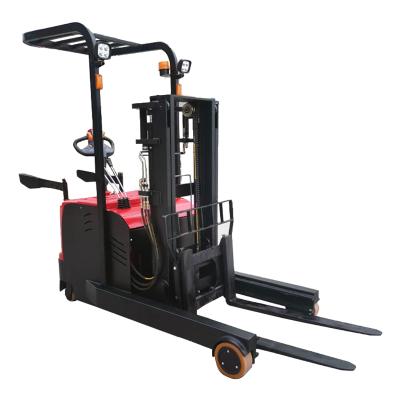 China 1T1 hotels. 5T2 t moving forward electric forklift with fender and roof protection electronic steering stacker for sale