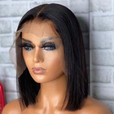 China Brazilian Body Wave Hair Straight 26 Inches Natural Remy Hair One-Directional Cuticle Dyed Closure Bob Wigs AnyColor 4x4 Lace Front Wigs for sale