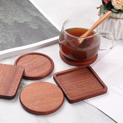 China Bamboo Wood Table Stocked Mats Wood Drinks Woodens Cups Heat Insulation Coaster for sale