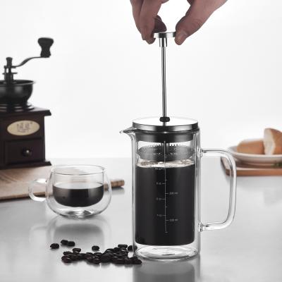 China Hot Selling Large Capacity Drinkware ES Tamper Press Appliance Black Stainless Steel American Measuring Coffee Maker Portable French Press for sale