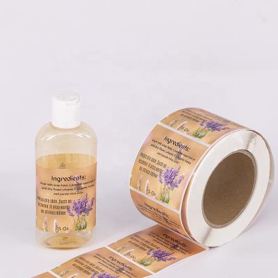 China Waterproof Custom Waterproof Cosmetic Bottle Packaging Label , Easy Tear Off Cheap Roll Sticky Sticker Printing for sale