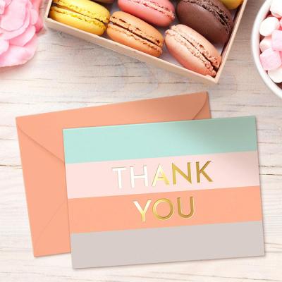 China Europe Custom Greeting Card Gold Foil Thank You Cards For Small Business, Baby Shower, Bridal Shower, Wedding for sale