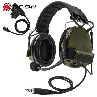 China Tactical Noise Cancellation Pickup TAC-SKY COMTAC III Noise Canceling Pickup Shooting Headset and PTTs u94 for Baofeng UV5R, uv82 walkie talkie for sale