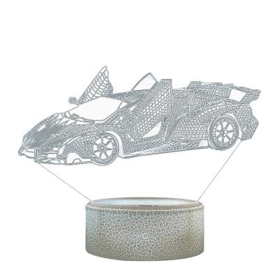 China Wholesale Modern 3D Car Night Atmosphere Light Up Panel ABS Acrylic Bedroom Low Ornament LED Small Lamp Atmosphere Lamp for sale