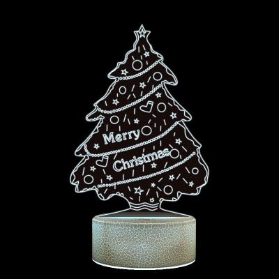 China Wholesale Modern 3d Christmas Tree Atmosphere Lamp Kids Birthday Gift Decoration Home Bedroom Night Light Lovely for sale