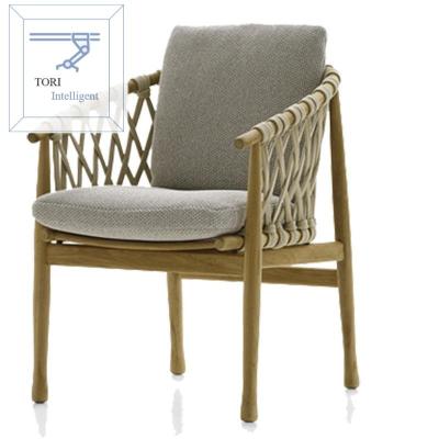 China EUROPEAN Rattan Furniture Set Cord Weave Outdoor Armchair Set With Side Table for sale