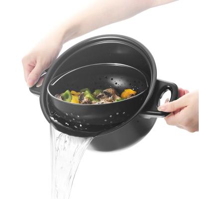 China Pot Frying Stable Steam Noodle Set With Inner Basket Rack Tall Strainer Body Cooking Pasta Pots for sale