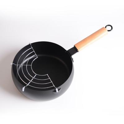 China 20 Cm Frying Pan Set Multifunctional Non-Stick Cooking Pot Carbon Steel Kitchen Tempura Fryer Pan Set for sale