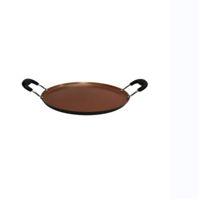 China Non-stick Pizza Pan With Double Bakelite Ear Hot Metal Factory Sale Minimalist 28cm Direct Sales for sale