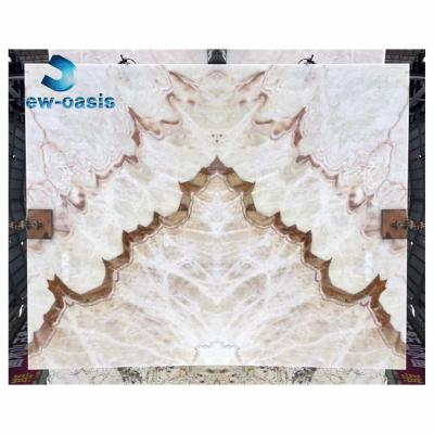 China Book match design Natural Big Onyx Marble Slab  for countertop floor zu verkaufen