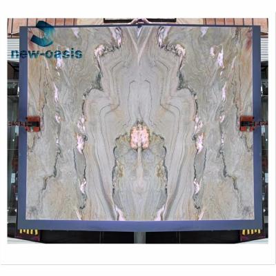 China Transparent Book match design Natural Big Onyx Marble Slab  for countertop floor zu verkaufen