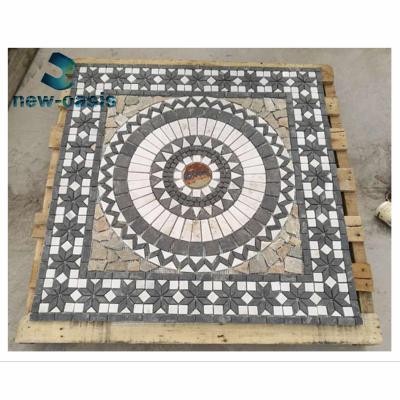 China Pattern slate with net paste floor tiles for garden yard paving cultural stone paving with mesh culture stone round shape design for sale