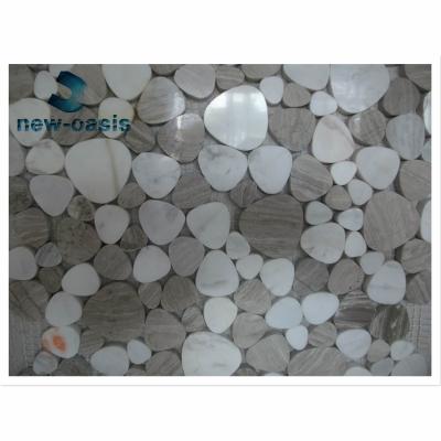 中国 White marble with light grey color marble  mosaic sheet for  bathroom kitchen decoration 販売のため