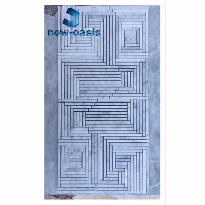 China Italian white marble pattern mosaic en venta