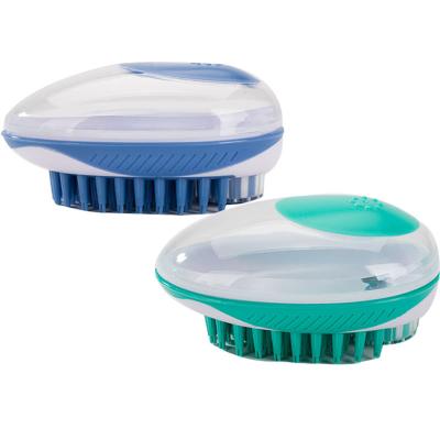 China 2021 Viable Hot Selling Shampoo Pet Massage Silicon Bath Dog Grooming Brush Hand Brush for sale