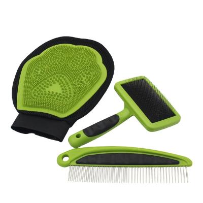 China Viable Pet Hair Grooming Tool Double Sided Deshedding Dematting Pin And Bristle Brush Comb Massage Set For All Breeds Dogs Cats for sale