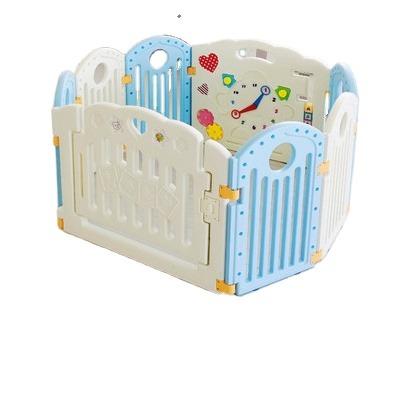 China New modern 6+2 white and blue child safe playpen for sale