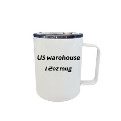 China Viable Hot Sale 12oz Stainless Steel Vacuum Insulated Sublimation Blanks Coffee Tumbler Mug With Handle For Sublimation for sale