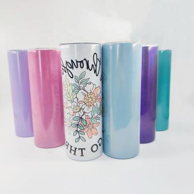 China 20oz Stainless Steel Color 20oz Stainless Steel Rainbow Shimmer Viable Rainbow Mixed Sublimation Straight Warehouse USA Tumbler for sale