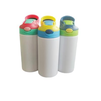 China Viable USA Warehouse 12oz 304 Stainless Steel Sublimation Kids Sippy Water Cup Straight Tumbler WIth Straw for sale