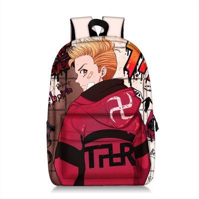 China New Waterproof Tokyo Avengers Student School Bags Fashion Full Printing Backpack Polyester Backpack Bag for sale