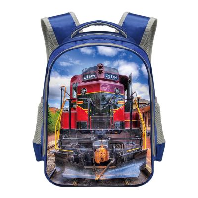 China Waterproof Cartoon Backpack Locomotive Kids School Bags For Boys Girls Steam Train Spaceship Kindergarten Bag Children Schoolbag for sale