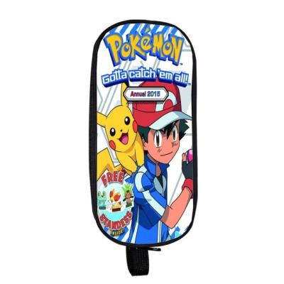 China Fashion Anime Pokemon Cosmetic Pencil Bags Cartoon Pencil Holder For Teenager Boys Student Stationery for sale