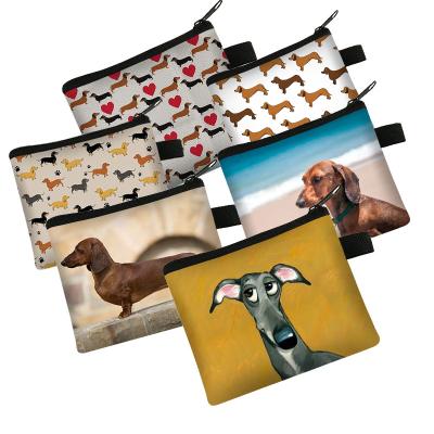 China Fashion Cute Dachshund Dog Coin Clips Girls Cute Pet Wallet Ladies Grab Change Purse Female Mini Money Bag for sale