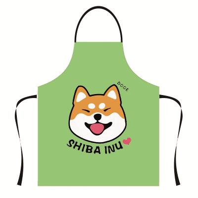 China Direct Print Bulk Funny Waterproof Canvas Food/Beverage Factory Shiba Inu Adjustable Adult Kitchen Apron for sale