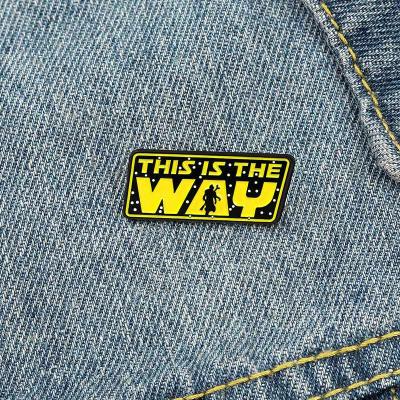 China Trendy It's The Way Letter Reverse Pins Custom Flame Enamel Pin Factory Direct Sale for sale