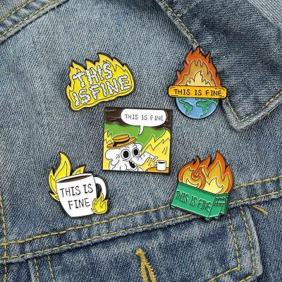 China Trendy It's Fine Cartoon Lapel Pins Custom Flame Enamel Pin Factory Direct Sale for sale