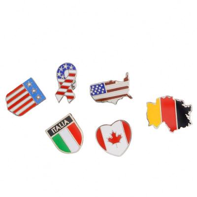 China Hot Creative Europe RTS Style Brooch Cowboy Collar Brooch Pin Pin Zinc Alloy America Soft Enamel British Australian National Flag Hot for sale