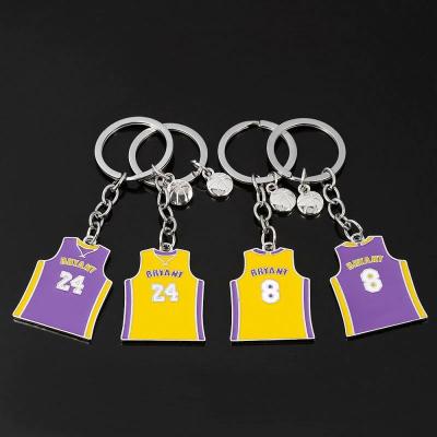 China Metal Basketball Superstar MVP Kobe Bryant 8/24 Memorial Favorite All-Star Tank Top Uniforms Key Chain Charm Keychain Gifts For Fans for sale