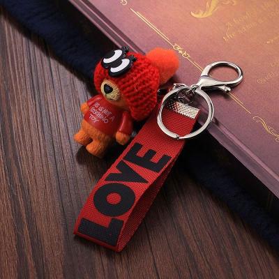 China New Arrival Vicney Acrylic Bear Metal Teddy Anime Key Chain Romantic Key Chain for sale