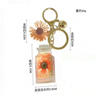 China Wholesale High Quality Acrylic Daisy Key Chain Bottle Cartoon Doll Student Korean Style Bag Pendant for sale