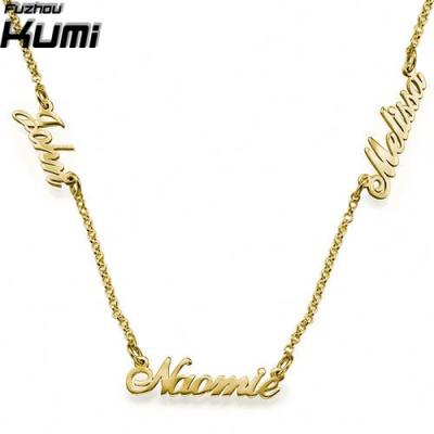 China FASHIONABLE Gold Plating Multiple Three Names Necklace for sale