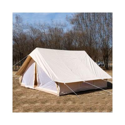 China Extended Type Factory Supply 320g Cotton Saving Rooms Glamping Tent Khaki Glamping Practical House Tents for sale