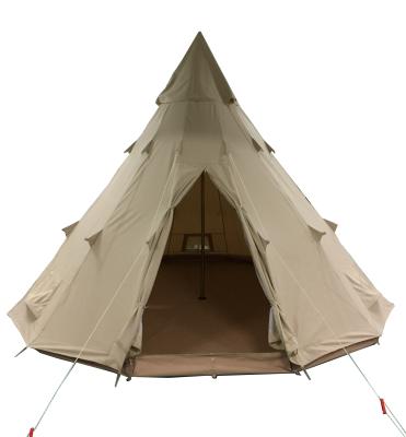 China 2021 Minimal Type Glamping Camping Tent Glamping Extended Tents New Design 320g Cotton Khaki And Practical Luxury Waterproof for sale