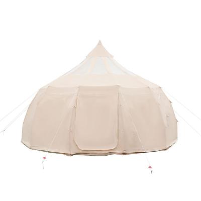 China 285g Quality Guarantee Cotton Khaki Minimal Type Extended Glamping House Tent And Practical for sale