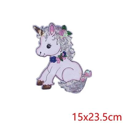 China Unicorn Embroidery Handmade Glitter Patches for sale